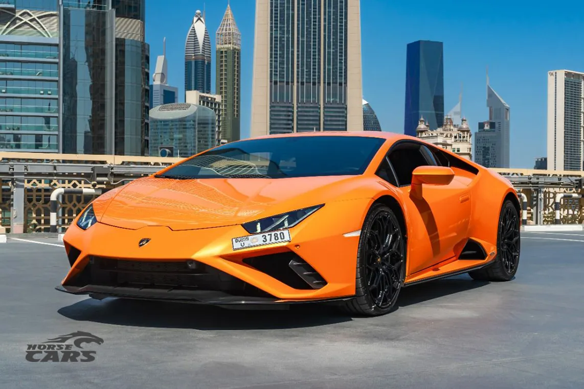 Lamborghini Huracán EVO (orange) rental Dubai