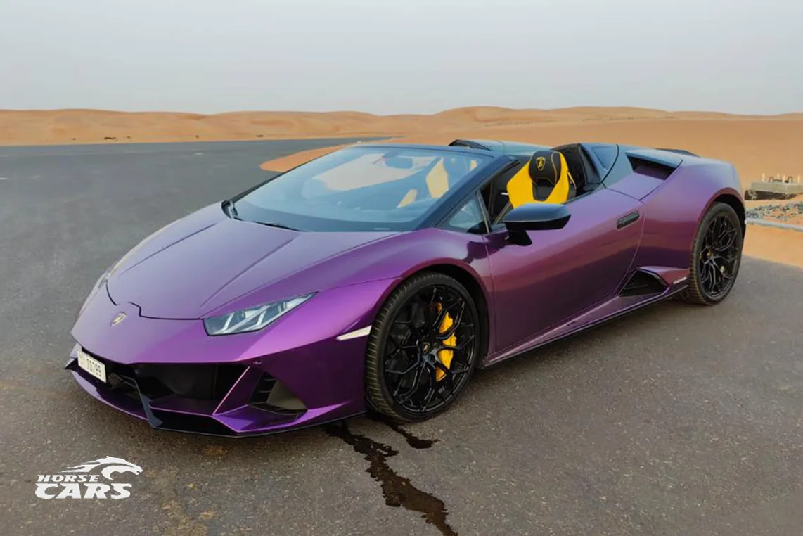 Lamborghini Huracan EVO Spyder (purple) rental Dubai