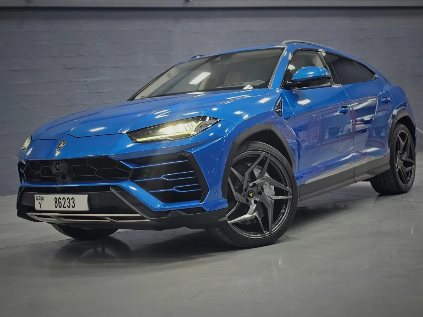 Lamborghini Urus (blue) rental Dubai