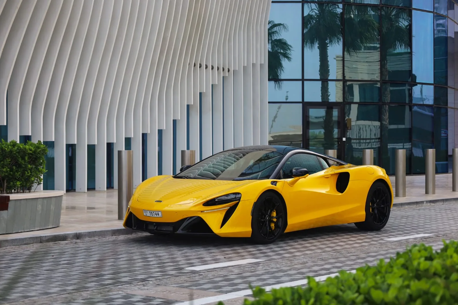 McLaren Artura (yellow) rental Dubai